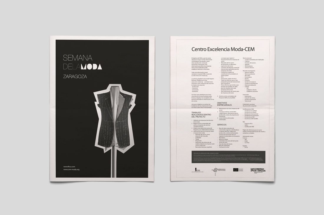 Diseño de periódico para la Semana de la Moda de Zaragoza