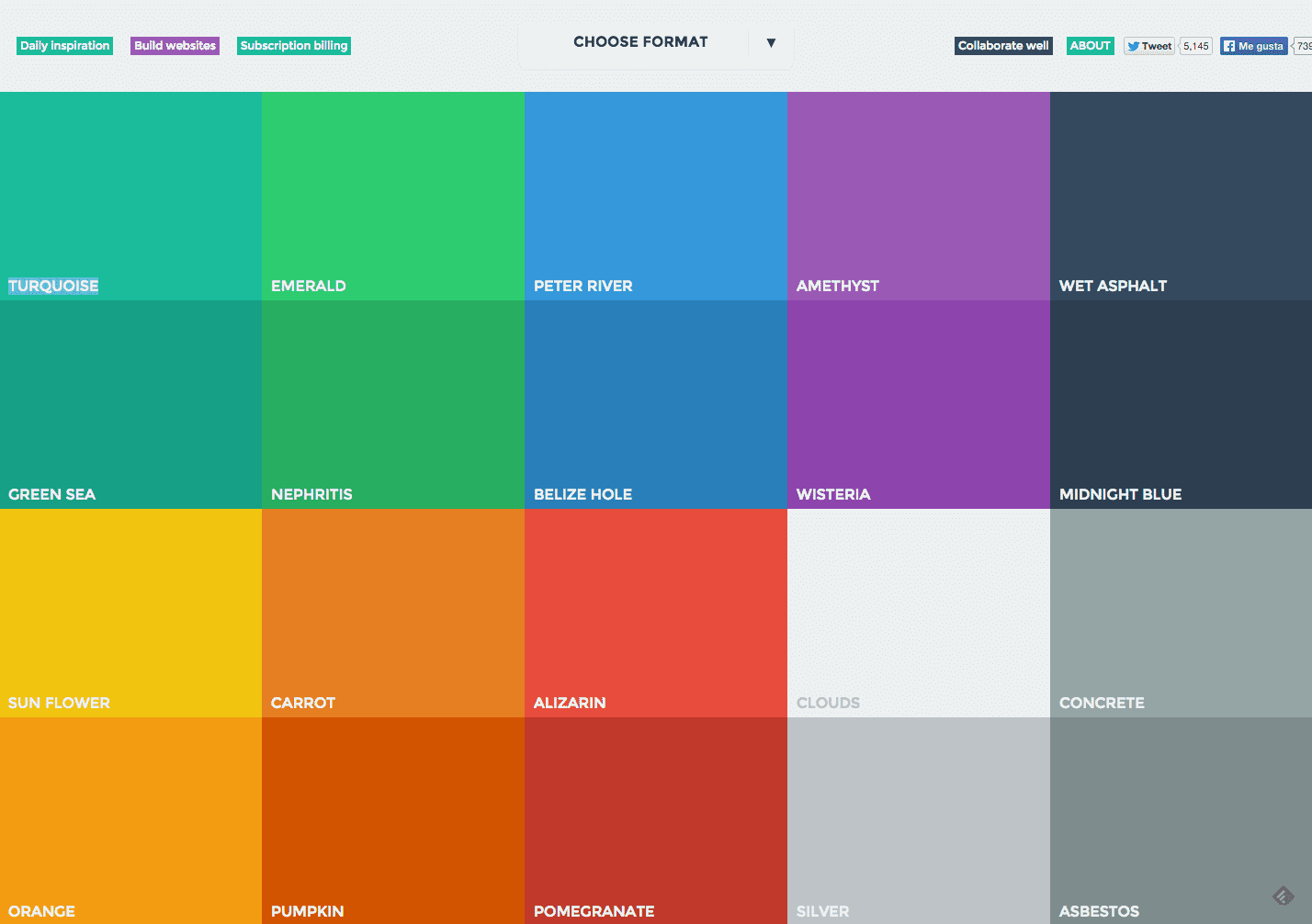 Colores básico para diseño gráfico plano de www.flatuicolors.com