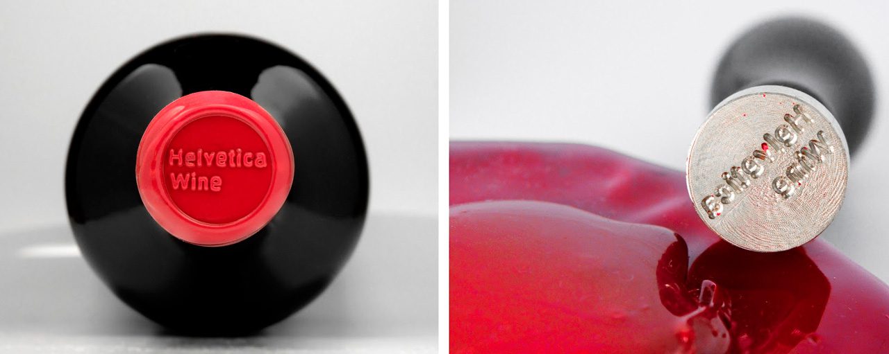 La famosa tipografía Helvetica da nombre a este vino e ilustra el diseño de la etiqueta