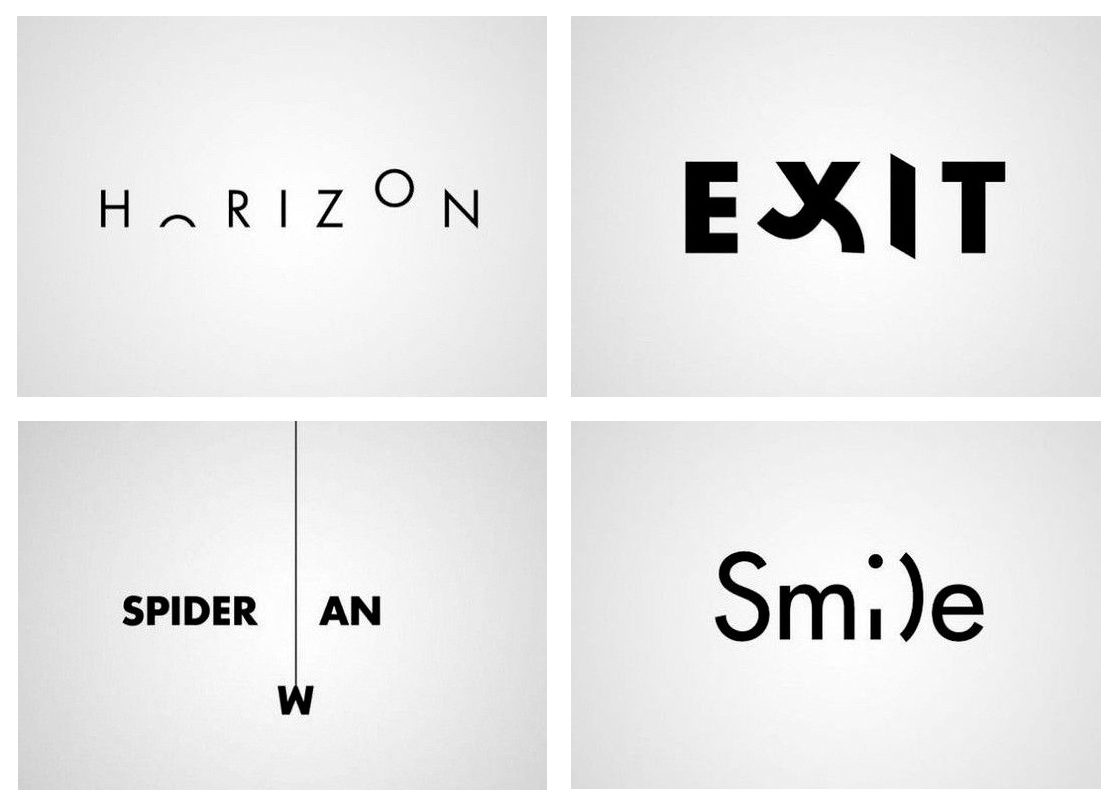 Diferentes ejemplos de soluciones creativas y sencillas que ayudan a entender mejor el mensaje del logotipo