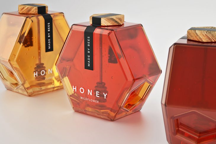 packaging-miel-honey-concept-01 Envase para miel de forma hexagonal