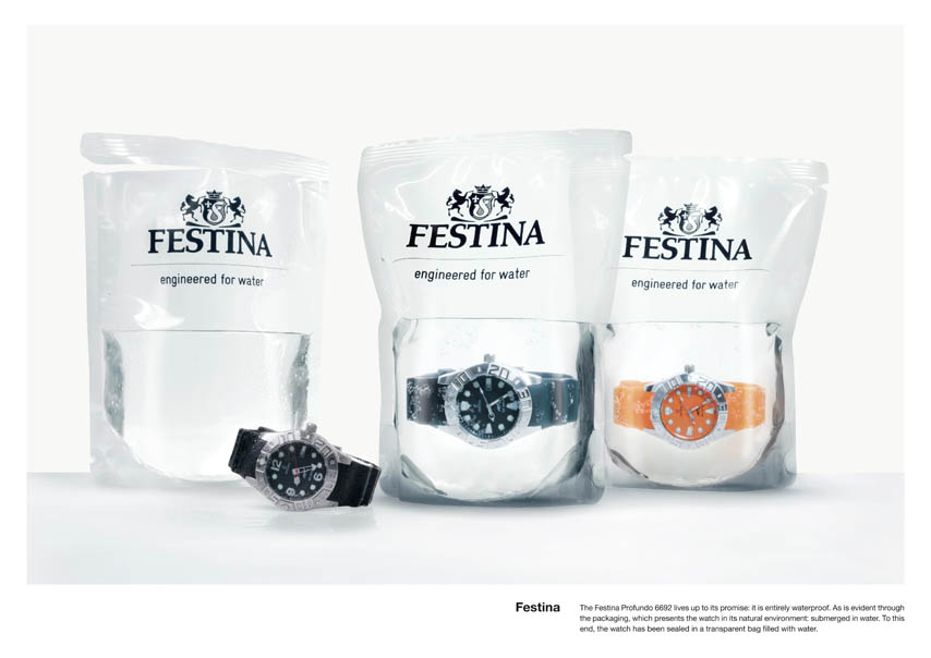 Festina_Awards_Pappenlayout.indd Packaging que prueba la resistencia de los relojes sumergibles Festina