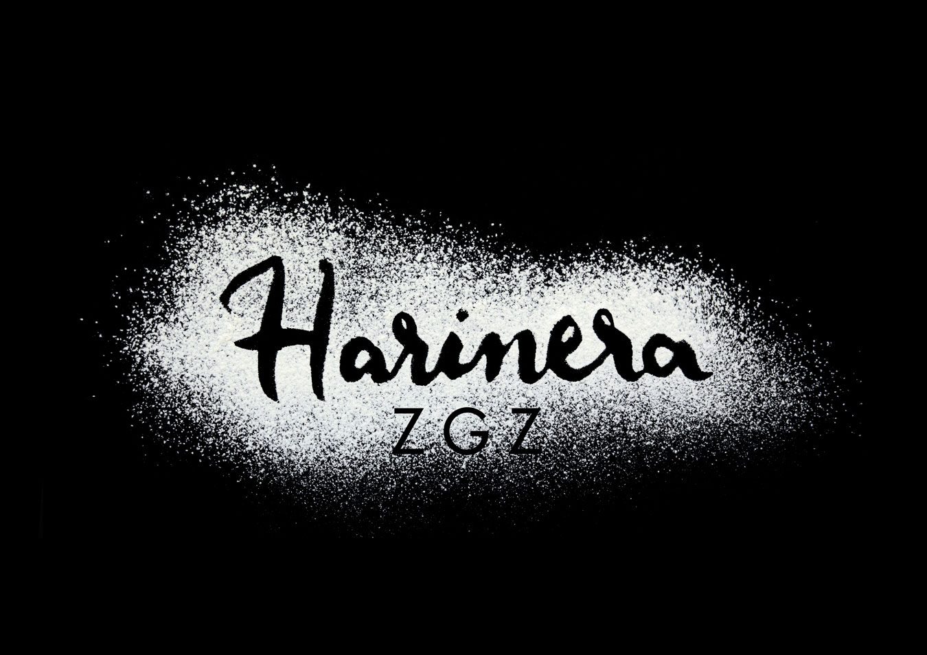 Diseño de logotipo sobre negro con el que participamos en el concurso para el diseño de imagen corporativa de Harinera ZGZ