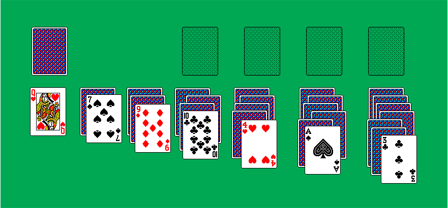 Interfaz para el juego del Solitario para Windows Microsoft