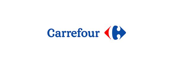 En este caso encontramos una C "oculta", la cual se forma gracias al espacio entre las figuras roja y azul del logotipo de Carrefour.