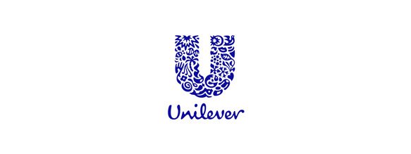 Unilever es una multinacional que engloba varias marcas, la U de su logotipo está formada por dibujos de representaciones de cada una de esas marcas y productos que la forman.