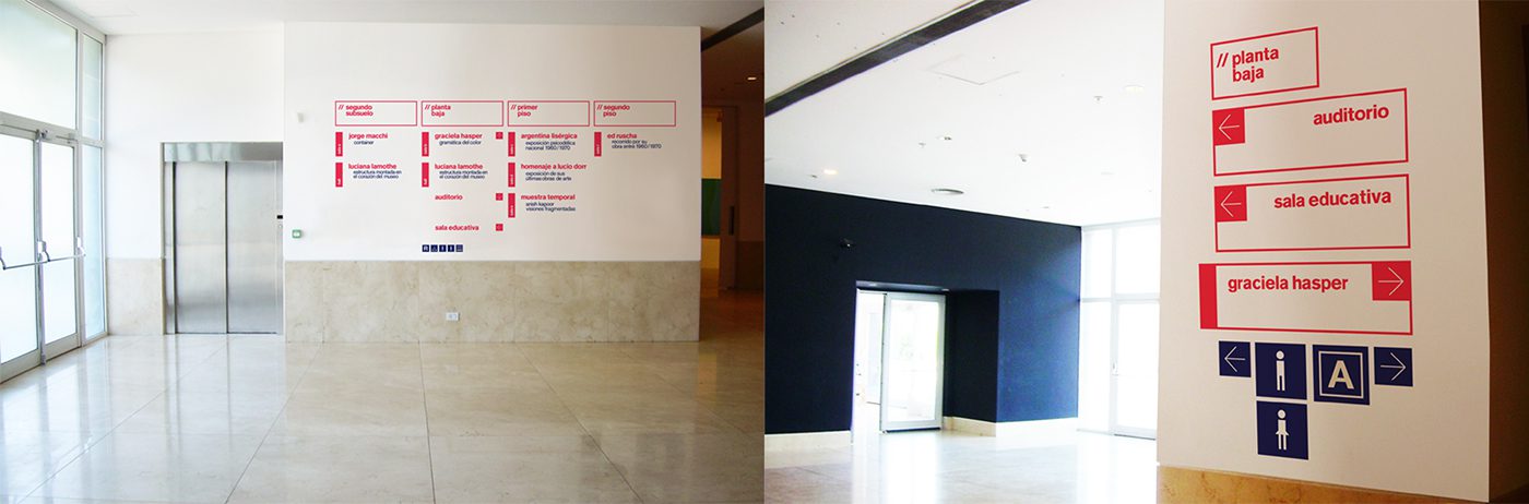 diseno-grafico-senaletica-museo-arte-moderno-buenos-aires-02 Fotografías de "Museo de Arte Moderno de Buenos Aires" del proyecto de Martin Pignataro y ROCKENBAK relacionada con la señalética de este edificio.