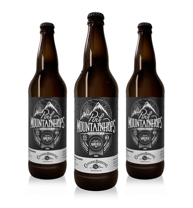 diseno-grafico-lo-retro-se-instala-en-el-diseno-grafico-Canadian-Band-Beer Etiquetas y logotipo diseñado por Pretty/Ugly Design.