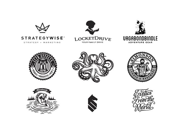 diseno-grafico-lo-retro-se-instala-en-el-diseno-grafico-ilustracion-logotipos-MilosMilovanovic Logotipos de estilo vintage realizados por Milos Milovanovic.