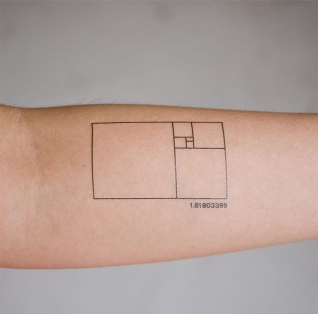 tatuajes-y-diseno-grafico-fibonacci El rectángulo áureo de Fibonacci.