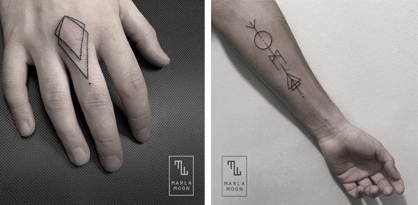 tatuajes-y-diseno-grafico-geometria-marla-moon Ejemplos de trabajos geométricos de la tatuadora española Marla Moon.