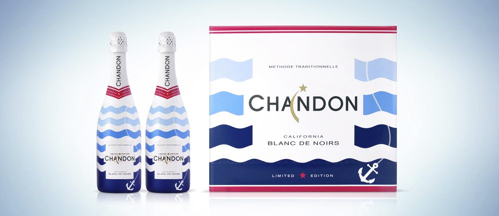 Diseño de etiquetas de vino para la marca Chandon.