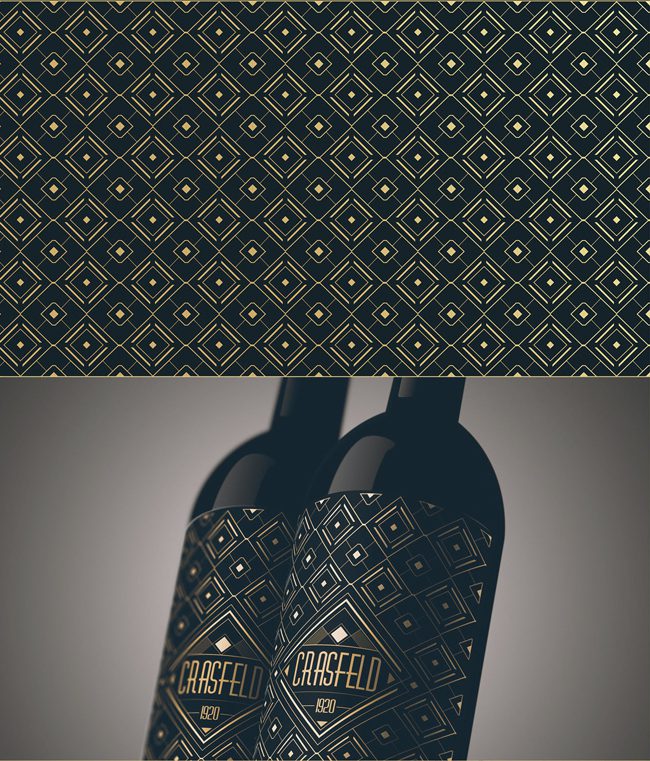 Diseño de etiqueta de vino Crasfeld.