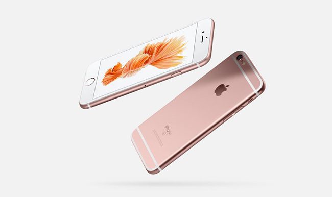 Diseño de iPhone 6S con acabado en rosa