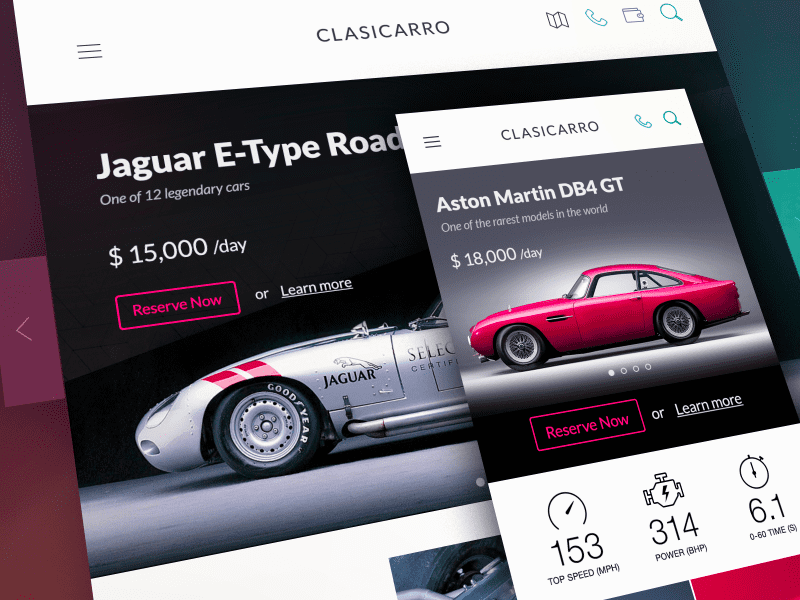 Adaptación de pantallas en diseño web Clasicarro