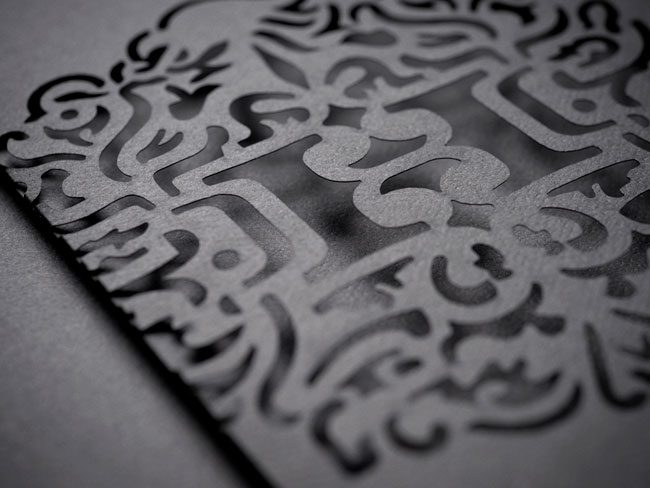 Detalle de troquelado en papelería de Hörst diseñado por el estudio Lg2 Boutique.