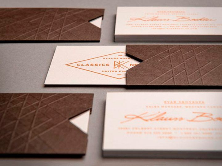 Tarjetas de visita para marca Klauss Boehler por Lg2 Boutique.