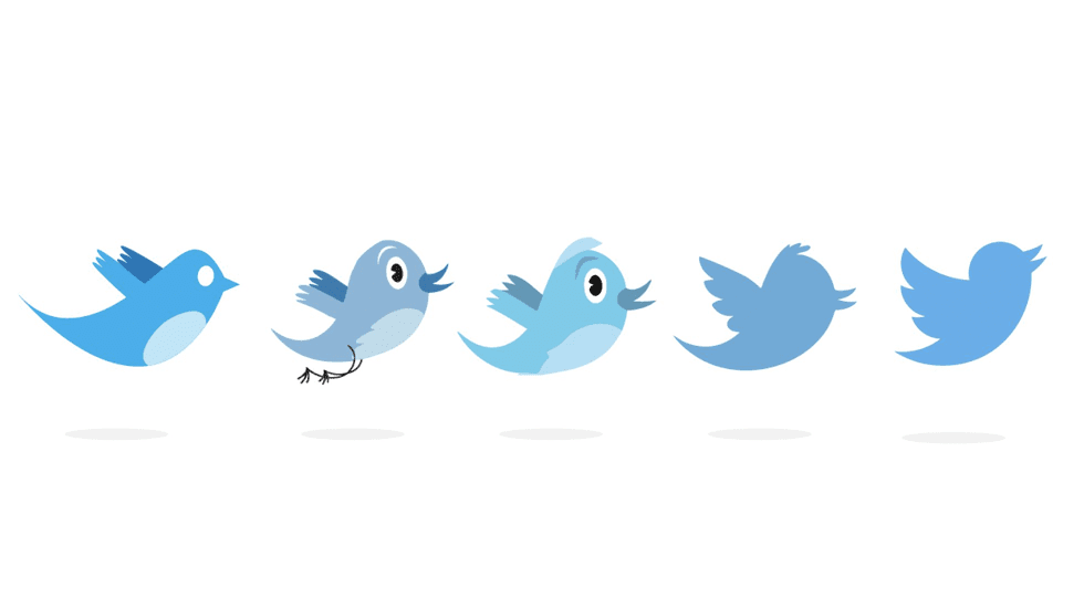 Evolución del logo de Twitter.