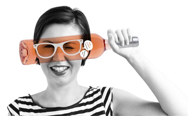 Diseño de packaging para vino PinkGlasses por agencia Luksemburk. Diseño de packaging para vino PinkGlasses por agencia Luksemburk.