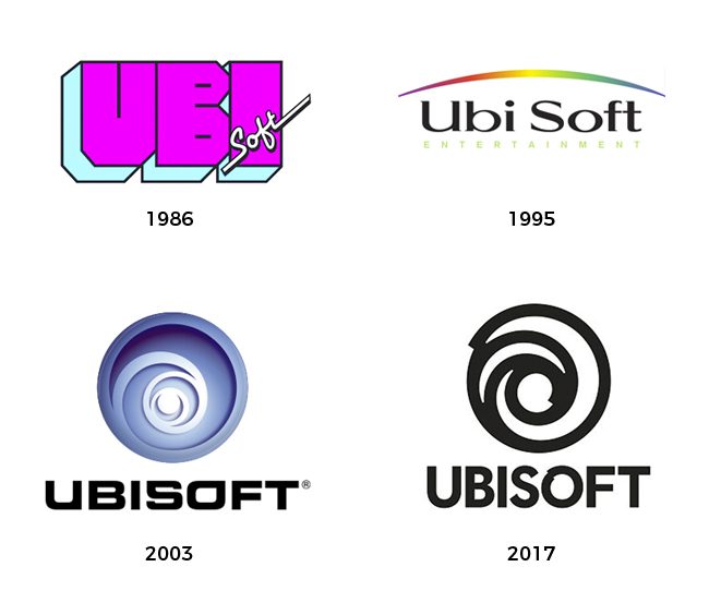 Evolución del logotipo de Ubisoft.