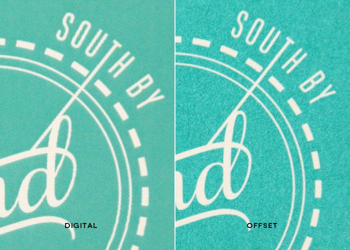 Ejemplo de la diferencia que existe entre la impresión digital y offset. Ejemplo de la diferencia que existe entre la impresión digital y offset.