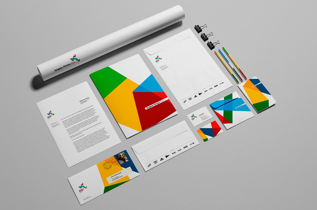 Diseño de papelería para proyecto de las olimpiadas Zaragoza-Pirineos 2022