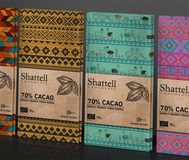 Packaging de chocolate de Shattell